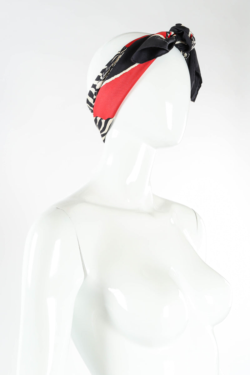 Vintage Ferragamo Prancing Zebra Scarf head wrap @ Recess LA