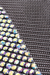 Ferrara Iridescent Swarovski Ring Mesh Waterfall Bib Necklace detail at Recess Los Angeles