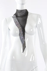 Ferrara Iridescent Swarovski Ring Mesh Waterfall Bib Necklace on mannequin at Recess Los Angeles