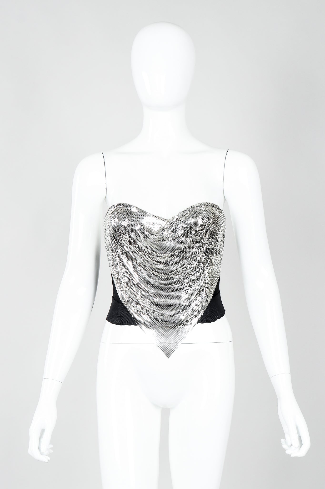 Vintage Ferrara Liquid Mesh Bustier on Mannequin front at Recess Los Angeles