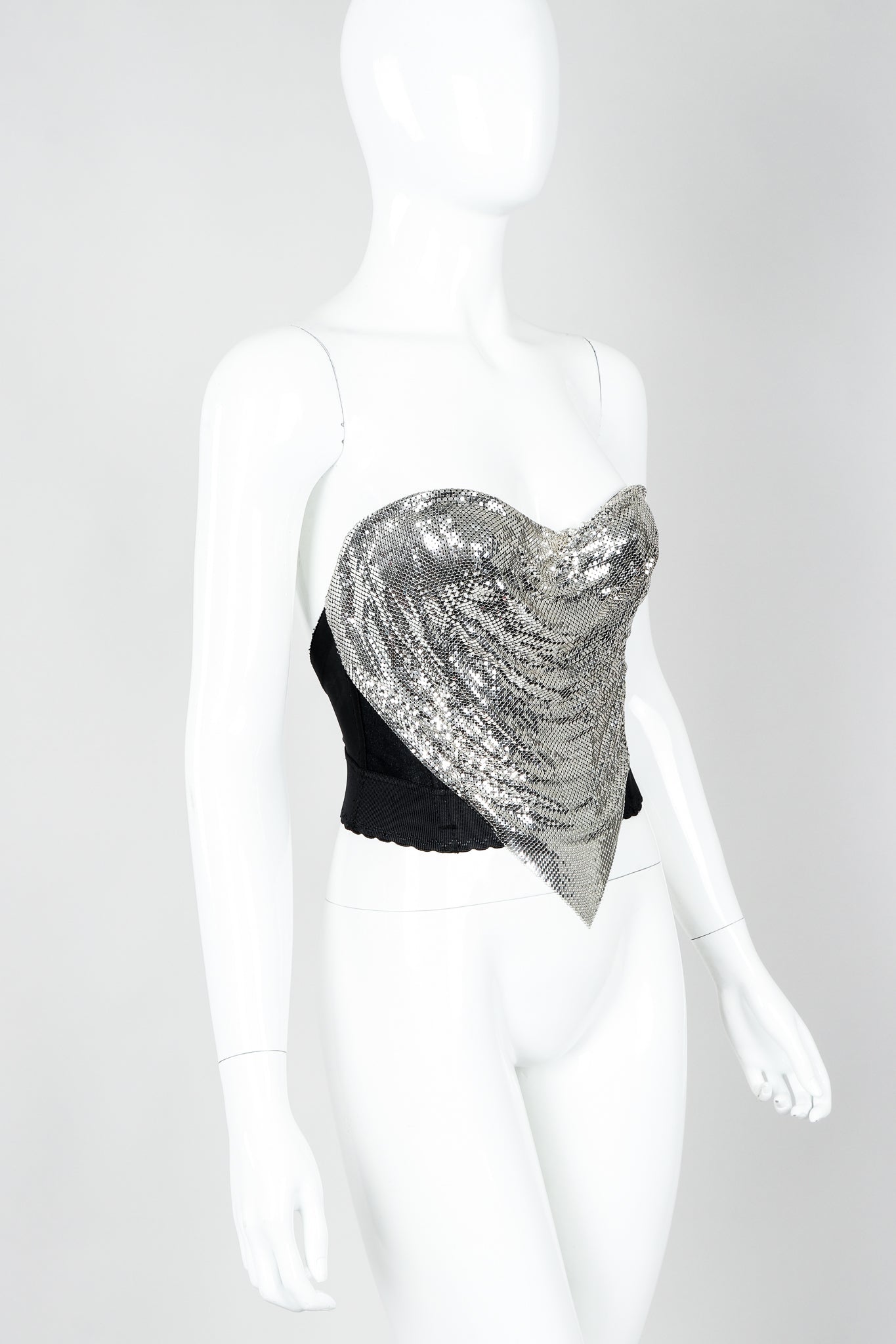 Vintage Ferrara Liquid Mesh Bustier on Mannequin cropped at Recess Los Angeles