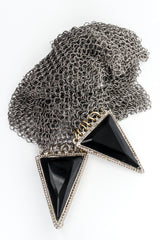 Vintage Anthony Ferrara Metal Mesh Crossover Glass Buckle Belt Detail Front Buckle at Recess LA