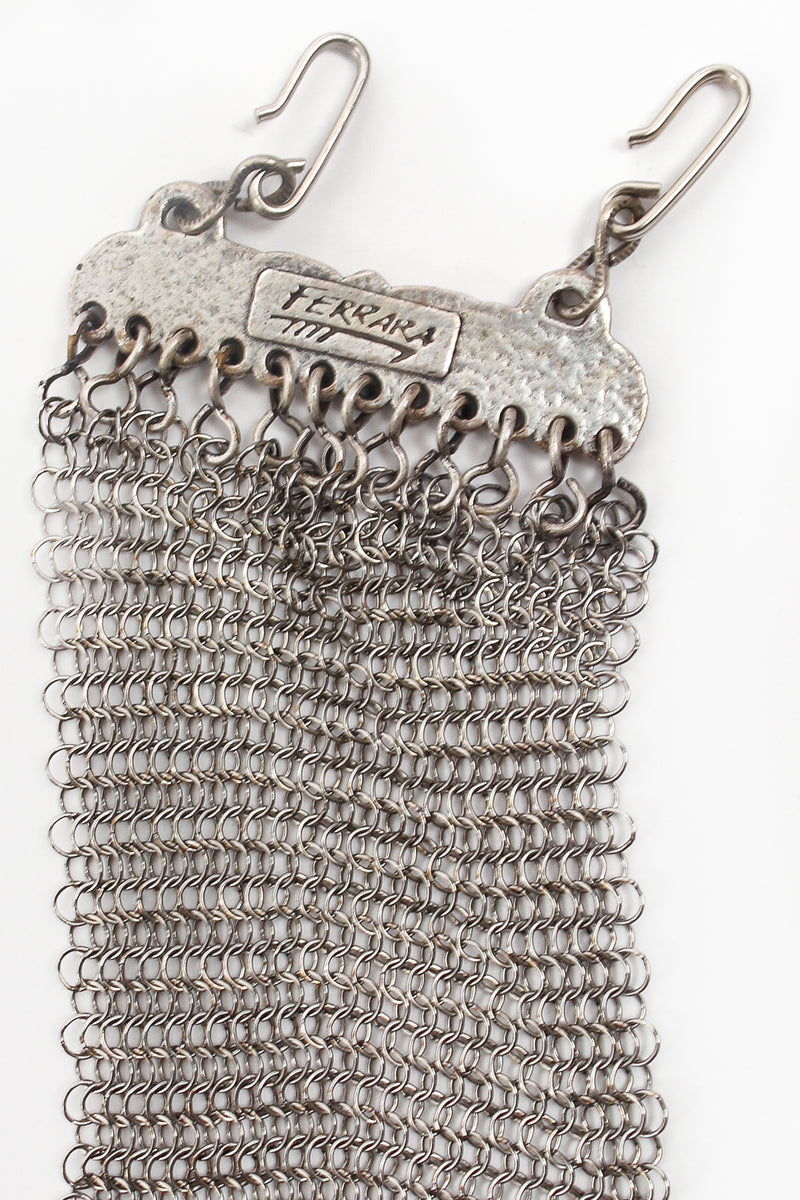 Vintage Anthony Ferrara Pewter Mesh High Neck Keyhole Halter signature cartouche at Recess LA