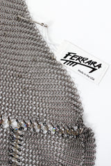 Vintage Anthony Ferrara Pewter Mesh Cropped Halter Bralette Top hangtag at Recess LA