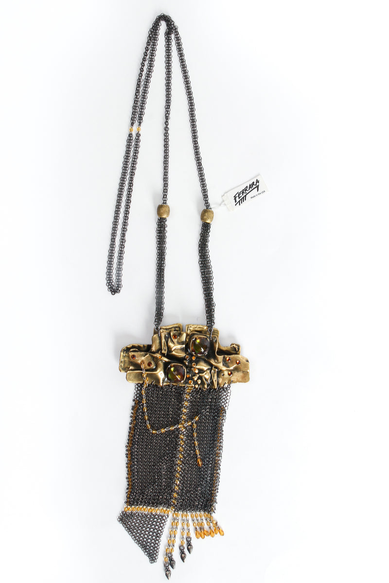 Vintage Anthony Ferrara Brutalist Plated Brass Mesh Micro Phone Bag at Recess Los Angeles