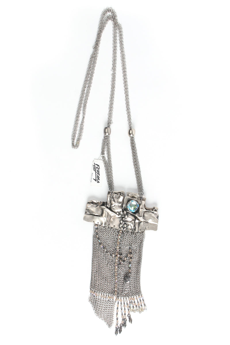 Vintage Anthony Ferrara Brutalist Pewter Ring Mesh Micro Phone Bag at Recess Los Angeles