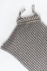 Vintage Anthony Ferrara Pewter Mesh Layered Choker Collar Necklace hook clasps at Recess LA