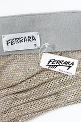 Vintage Anthony Ferrara Gathered Silver Plated Metal Mesh Halter label hangtag @ Recess LA