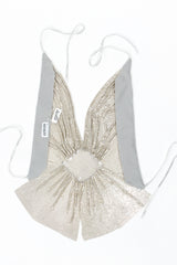 Vintage Anthony Ferrara Gathered Silver Plated Metal Mesh Halter backside @ Recess LA