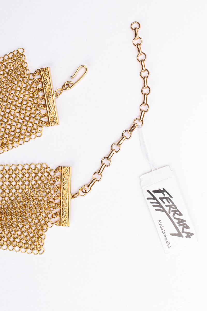 Vintage Ferrara Ring Mesh Crystal Bib Necklace tag @ Recess Los Angeles