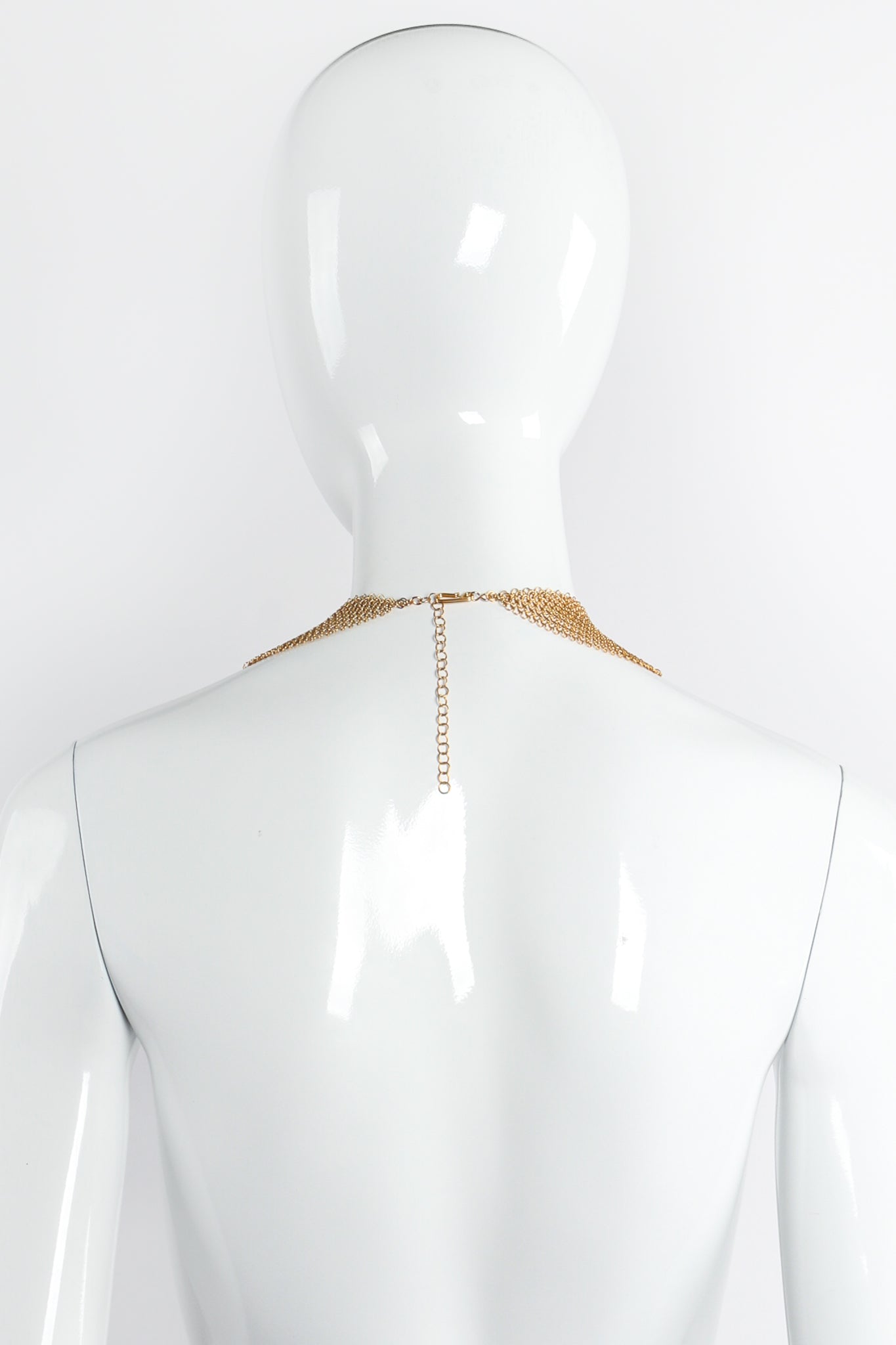 Vintage Anthony Ferrara Swarovski Crystal Pavé Point Collar Necklace back neck at Recess Los Angeles