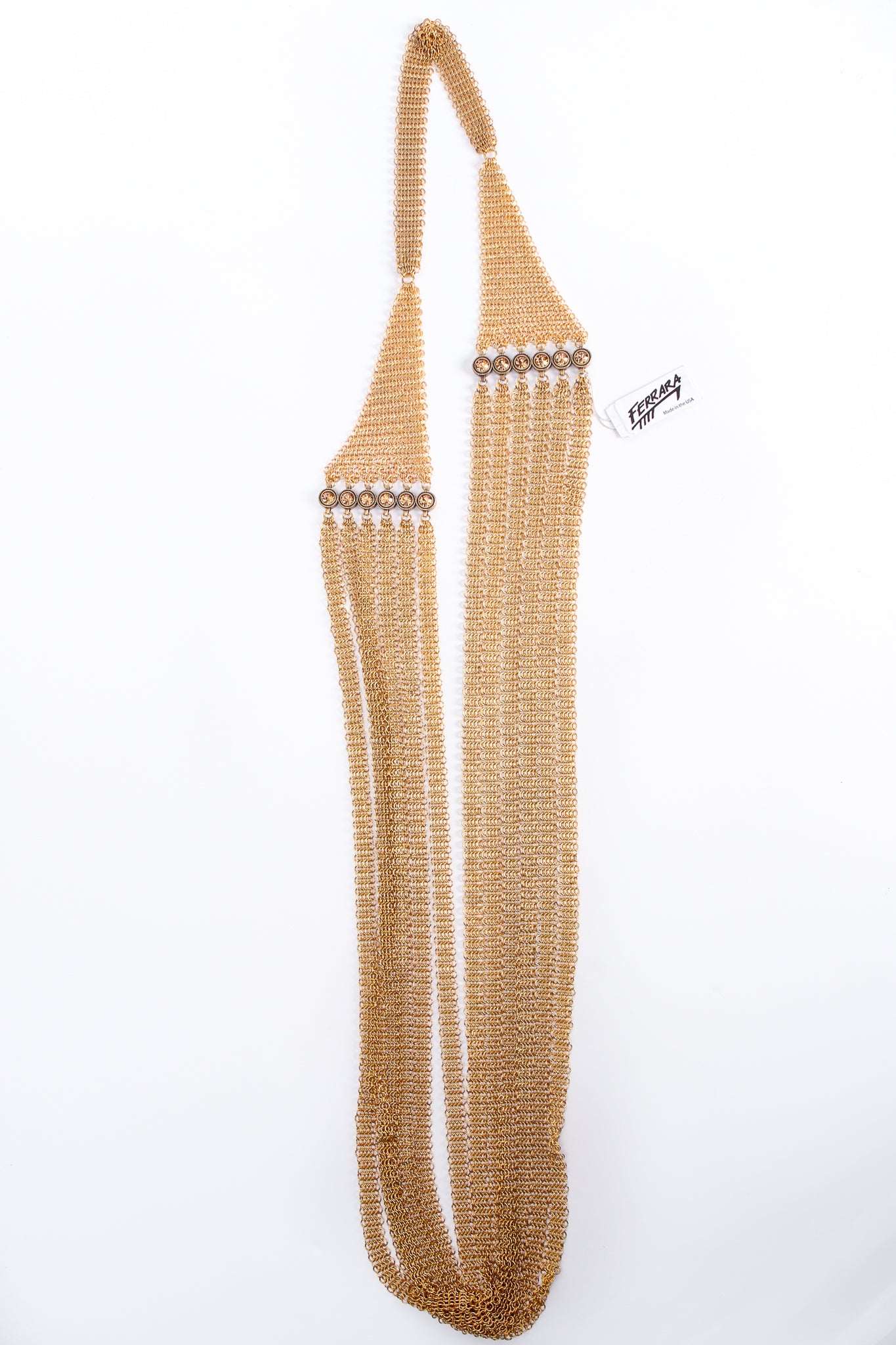 Vintage Anthony Ferrara 6-Strand Long Ring Mesh Necklace at Recess Los Angeles