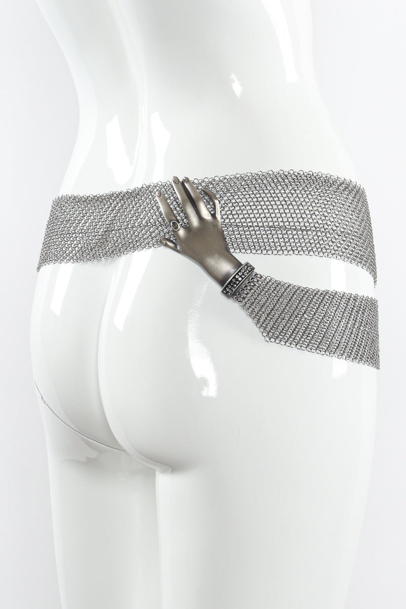 Vintage Ferrara Hand Buckle Ring Mesh Belt IV mannequin back @ Recess Los Angeles