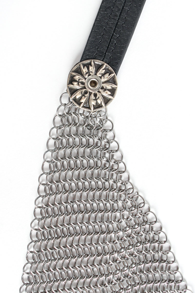 Vintage Anthony Ferrara Pewter Ring Mesh Leather Hip Flap Belt at Recess Los Angeles