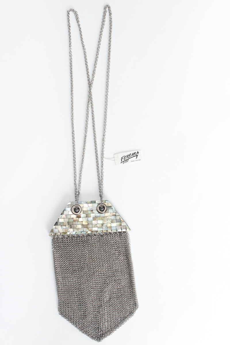 Mother-of-Pearl Pewter Mesh Bag