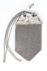 Mother-of-Pearl Pewter Mesh Bag