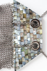 Mother-of-Pearl Pewter Mesh Bag