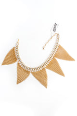 Vintage Anthony Ferrara Ring Mesh Triangle Swarovski Pearl Trim Collar Flat Front at Recess LA