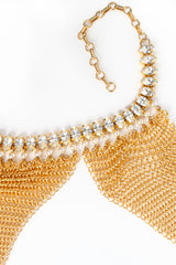 Vintage Anthony Ferrara Ring Mesh Triangle Swarovski Pearl Trim Collar Detail at Recess LA