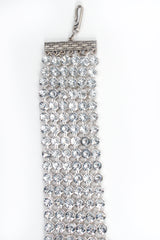 Vintage Anthony Ferrara Pewter Ring Mesh Swarovski Triangle Bib Necklace Hook Detail at Recess