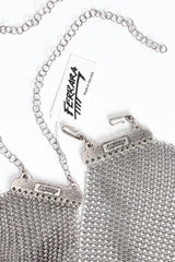 Vintage Anthony Ferrara Pewter Ring Mesh Swarovski Triangle Bib Necklace Cartouche at Recess LA