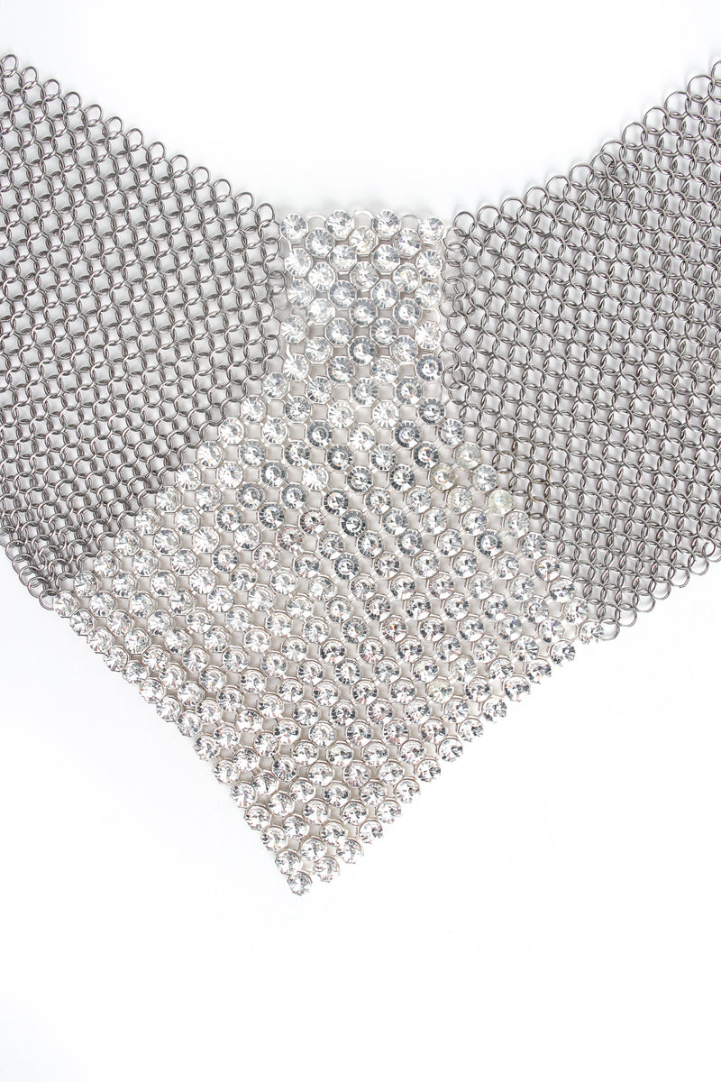 Vintage Anthony Ferrara Pewter Ring Mesh Swarovski Arrowhead Bib Necklace Detail at Recess LA