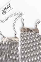 Vintage Anthony Ferrara Swarovski Pewter Mesh Pointed Mock Collar signature stamp at Recess Los Angeles