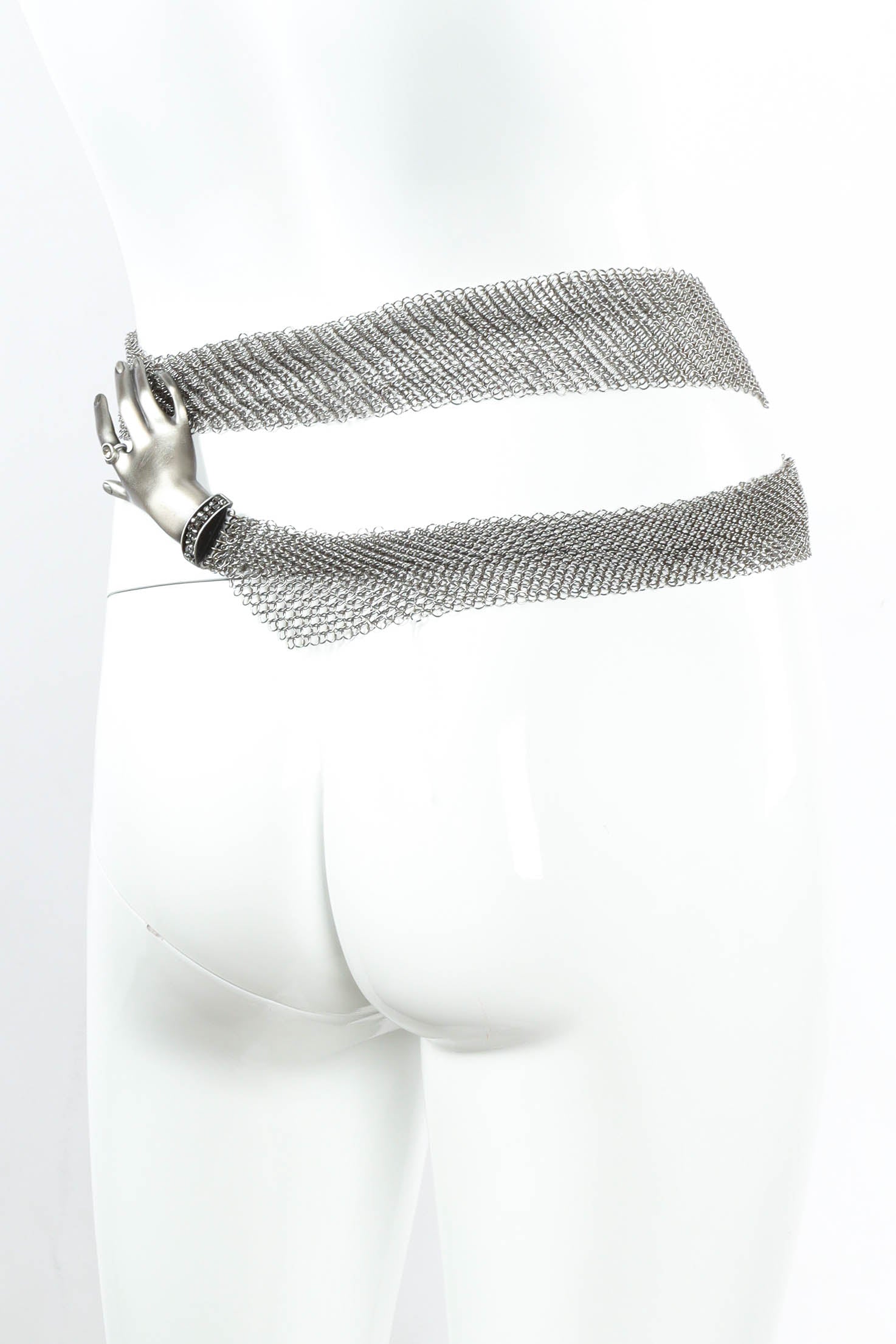 Anthony Ferrara Hand Buckle Ring Mesh Belt IIl mannequin back @ Recess Los Angeles