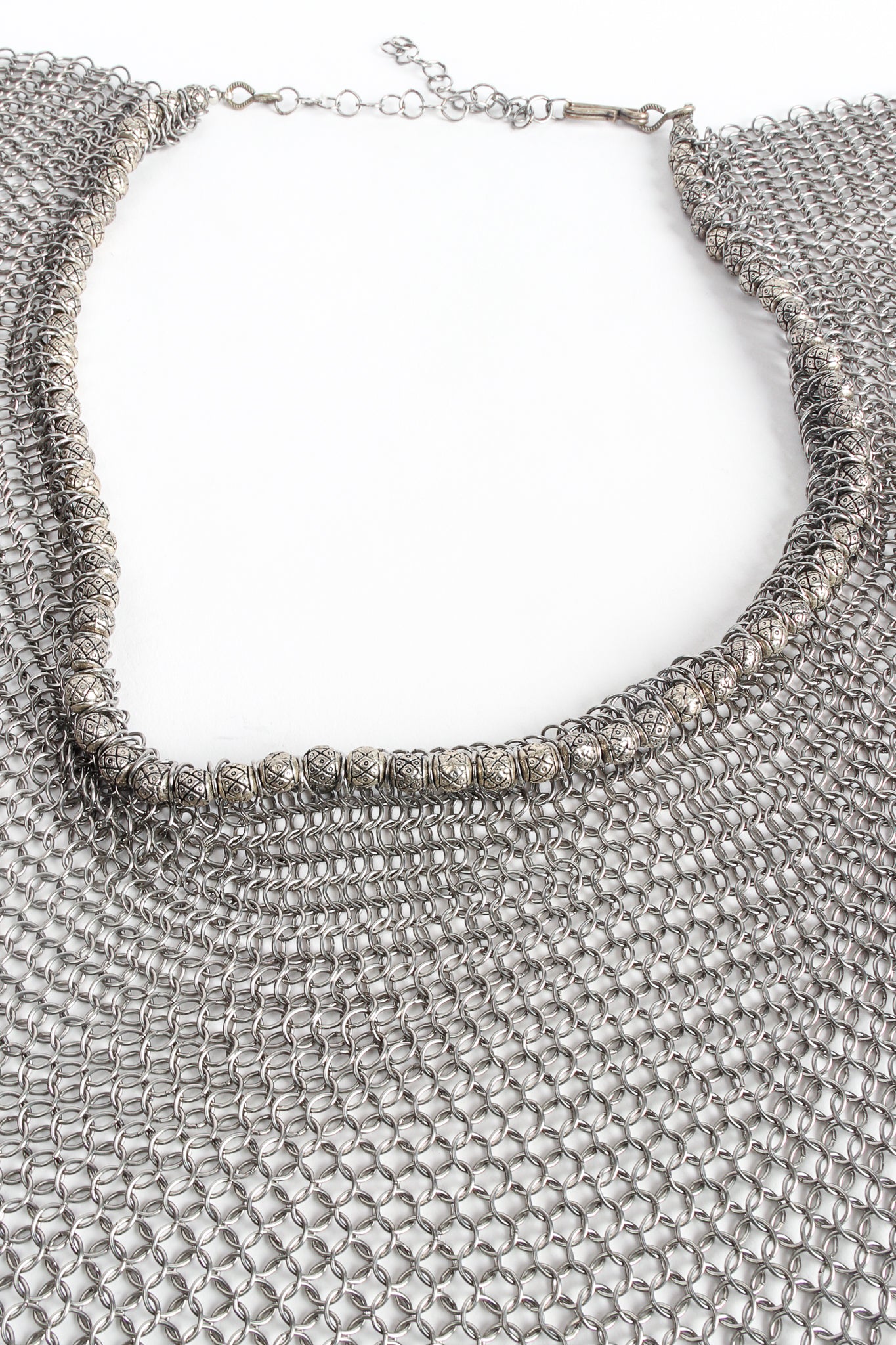 Vintage Anthony Ferrara Pewter Ring Mesh Collar Necklace at Recess Los Angeles