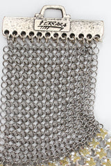 Vintage Anthony Ferrara Pewter Ring Mesh Swarovski Bracelet signature cartouche at Recess LA