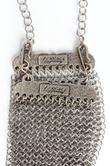 Vintage Anthony Ferrara Swarovski Point Drop Pewter Mesh Choker signature cartouche at Recess LA