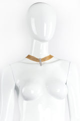 Vintage Anthony Ferrara Ring Mesh Swarovski Bar Choker on Mannequin Front at Recess LA