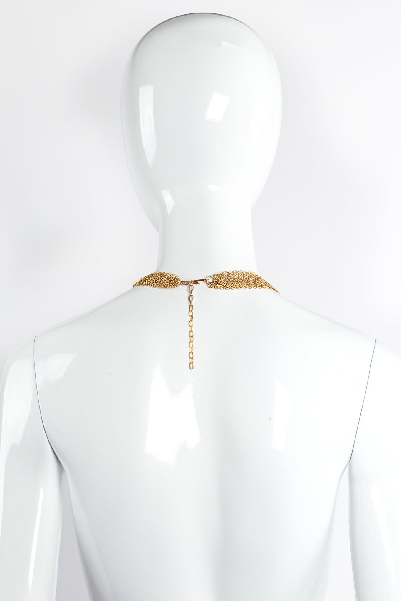 Vintage Anthony Ferrara Ring Mesh Swarovski Bar Choker on Mannequin Back at Recess LA