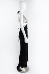 Vintage Anthony Ferrara Mesh Monikini Cutout Halter Gown on Mannequin side at Recess Los Angeles