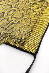 Vintage Anthony Ferrara Snake Print Metal Mesh Halter Top Detail at Recess Los Angeles