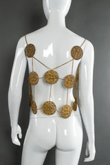 Vintage filigree medallion draped body harness mannequin back @recessla