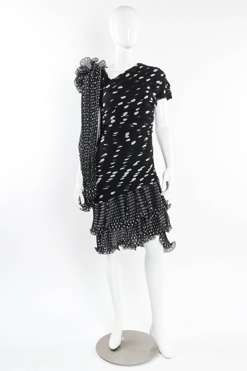 Silk Polka Dot Ruffle Dress