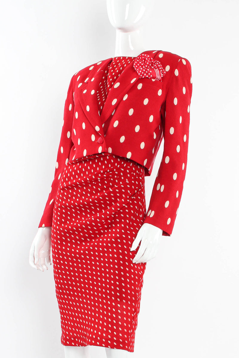 Vintage Fontana Red Polka Dot Bolero & Dress Set mannequin angle set @ Recess Los Angeles