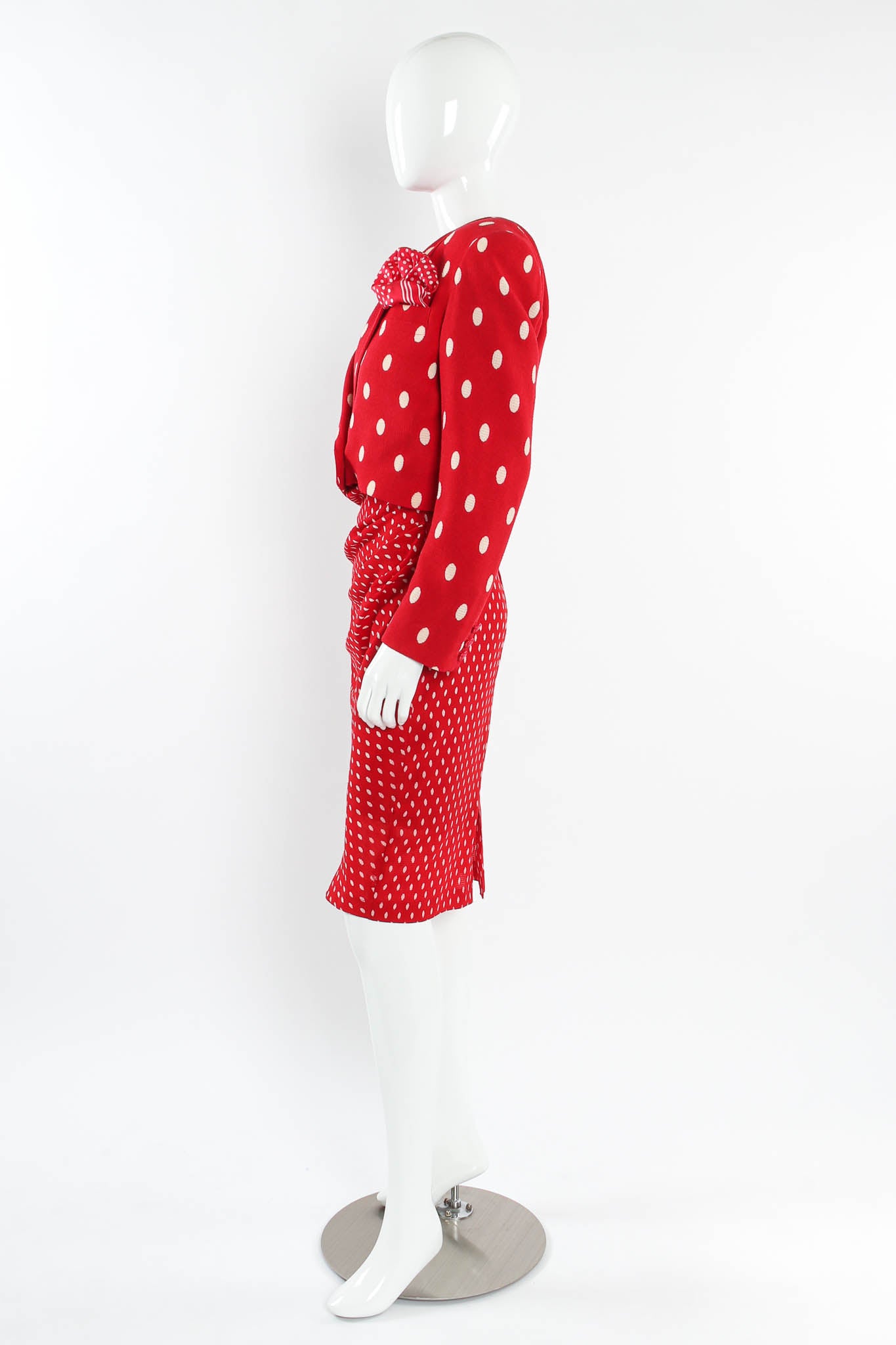 Vintage Fontana Red Polka Dot Bolero & Dress Set mannequin side set @ Recess Los Angeles