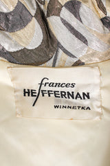 Vintage Frances Heffernan Metallic Abstract Quilted Overcoat label at Recess Los Angeles