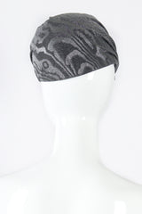 Vintage Frank Olive for Saks Metallic Moiré Flower Turban Hat mannequin back  @ Recess LA