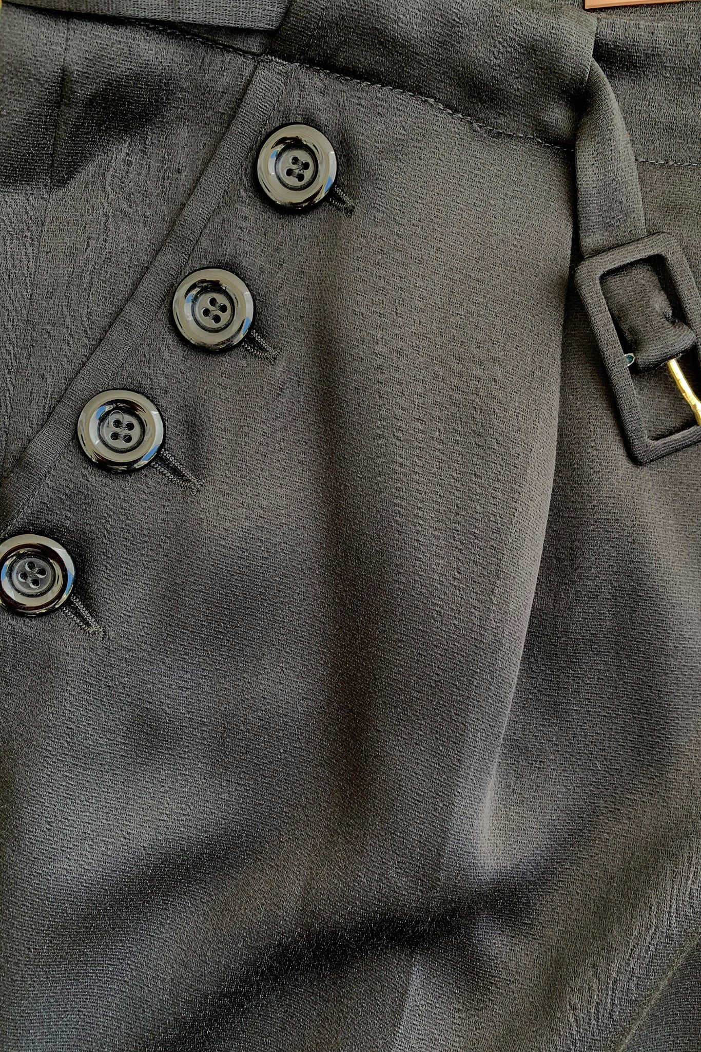 Vintage John Galliano Belted Silk Sailor Pant Button Belt Detail at Recess Los Angeles