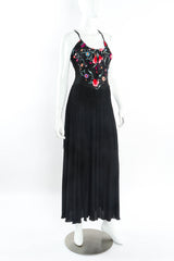 Vintage Gary Saxe Botanical Floral Fringe Dress mannequin angle @ Recess LA