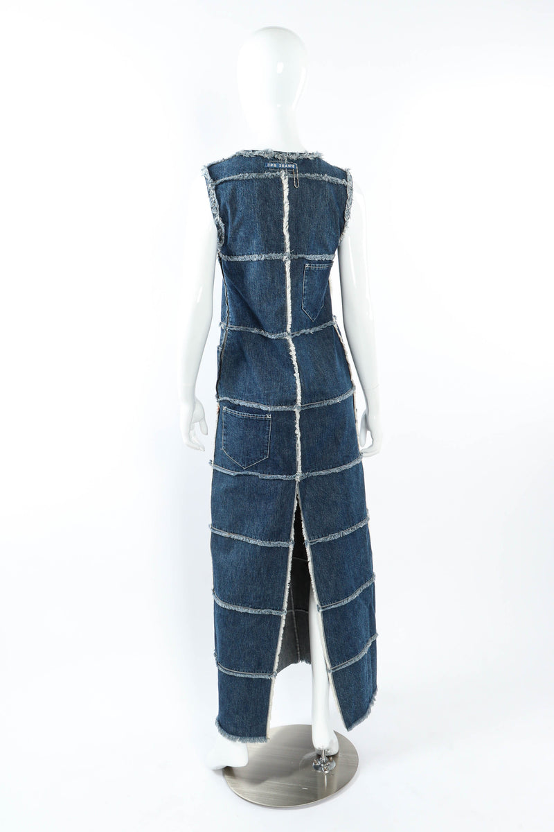 Vintage Jean Paul Gaultier Frayed Denim Patches Dress mannequin back @ Recess LA