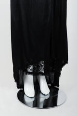 Vintage Geoffrey Beene Strapless Lace Empire Dress on Mannequin Hem at Recess Los Angeles