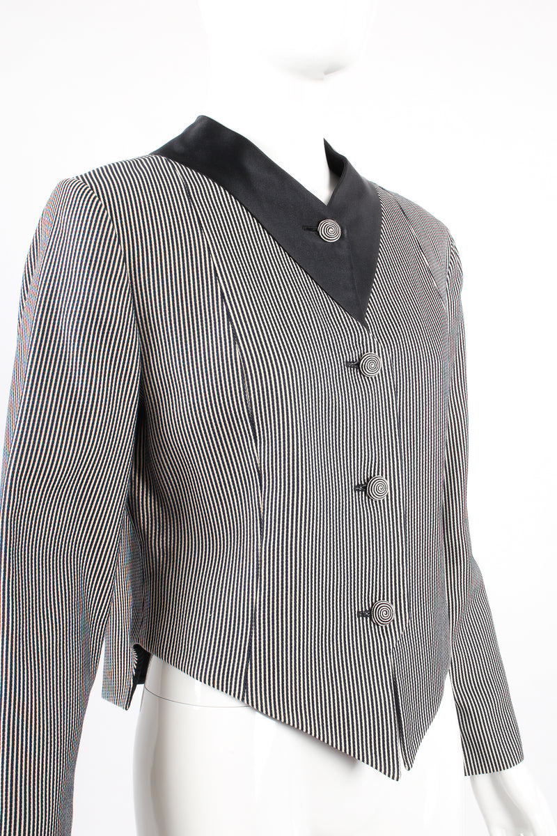 Vintage Geoffrey Beene Pointed Stripe Jacket on Mannequin angle at Recess Los Angeles