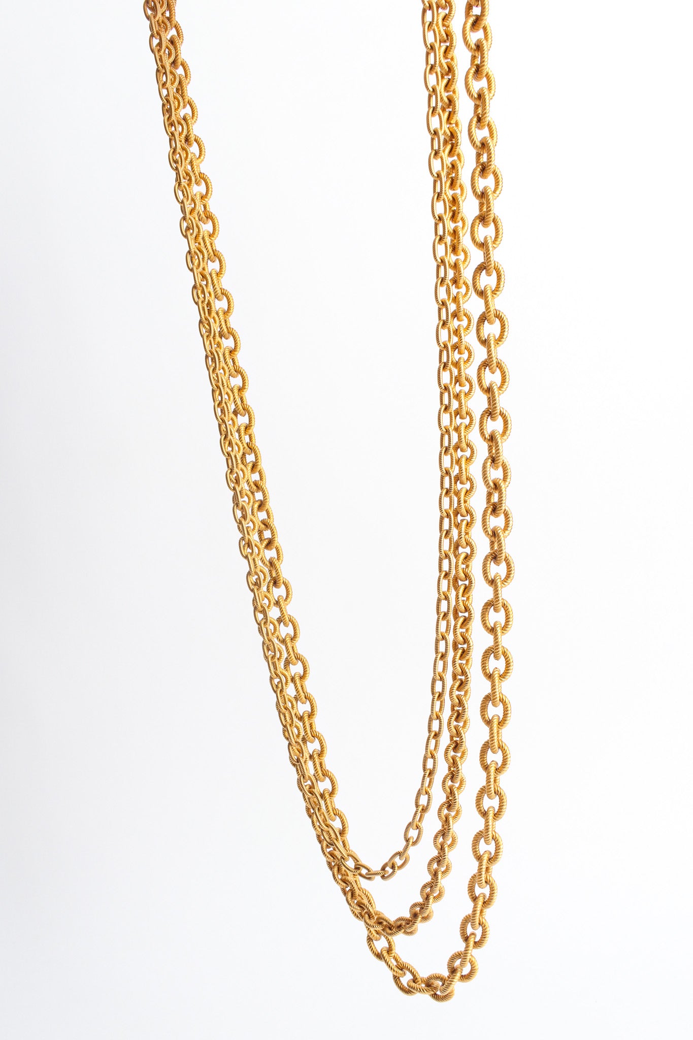 Vintage Georgiou 3 Strand Rope Link Necklace hanging @ Recess Los Angeles