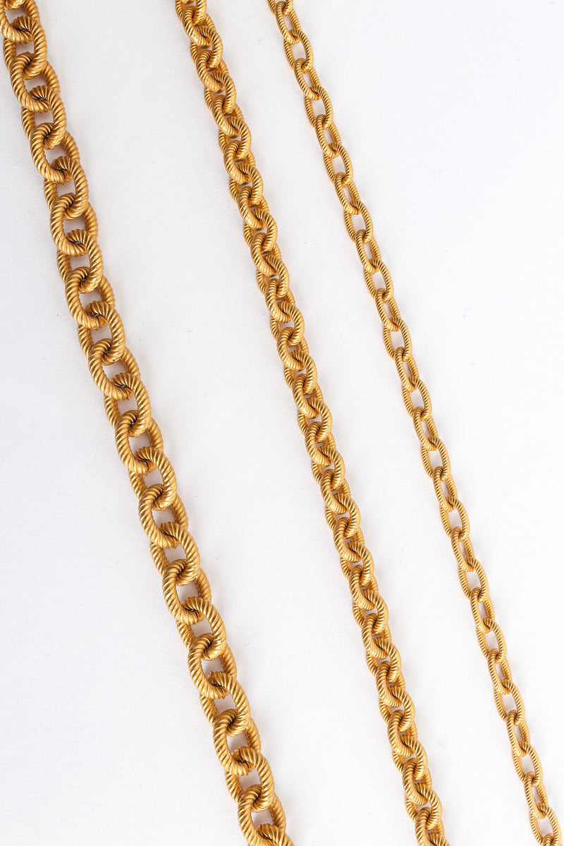 Vintage Georgiou 3 Strand Rope Link Necklace textured links @ Recess Los Angeles