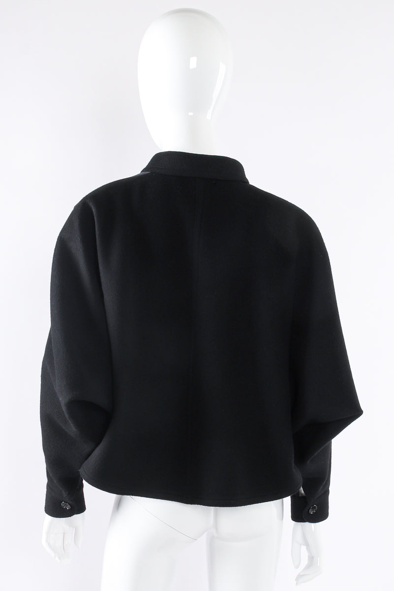 Vintage Gianfranco Ferre Batwing Capelet Jacket on mannequin back at Recess Los Angeles