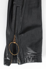 Vintage Gianfranco Ferre Grommet Leather Top & Skirt Set metal rope sleeve zipper @ Recess LA